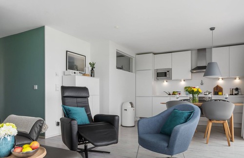 Olpenitz Apartamento | Sea view - 1st row on the water, terrace, ground floor, sauna, bathtub, electric grill