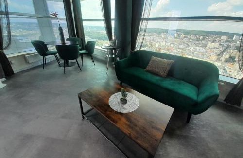 Srodmiescie Apartamento | SeaTowers 28 Floor Waterfront PANORAMIC PENTHOUSE! Sea & City View from GLASS CORNER TRIANGLE! 75m2! Terrace!