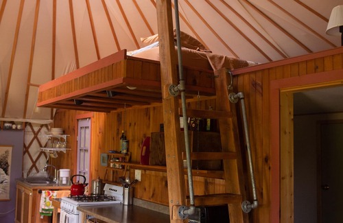 Trumansburg Cabina | Acogedora yurta limpia, ubicada en privado en bosques y jardines
