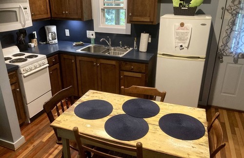 Elkin Cabina | Secluded Woodland Cabin Rental with Hot Tub in Yadkin Valley Wine Region