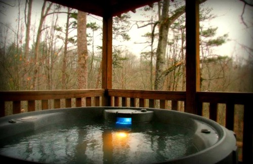 Elkin Cabina | Secluded Woodland Cabin Rental with Hot Tub in Yadkin Valley Wine Region