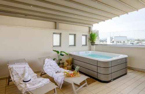 Argyroupoli Apartamento | Sky Suite with View & Jacuzzi