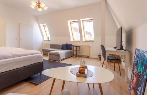Crimmitschau Apartamento | Smiles Homes Appartement 52m2 im Hotel Mauritius - Privatparkplatz kostenfrei, Frühstück buchbar, direkt im Zentrum