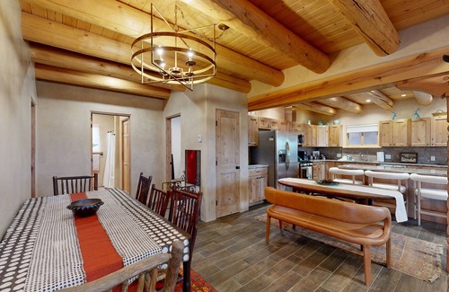 El Prado Casa | Southwestern home with hot tub, mountain views, & ping pong