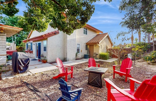 Guajome Casa | Spacious home in a great location with firepit, grill, games, AC, & smart TVs