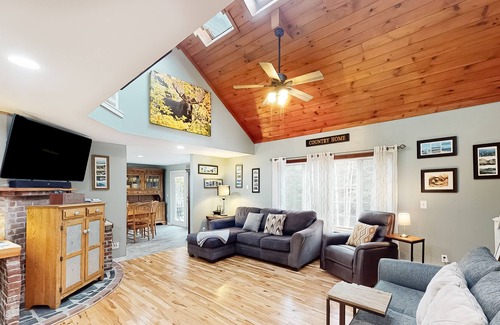 Searsport Casa | Spacious multi-level house with pool, gas grill, patio, deck, and washer/dryer