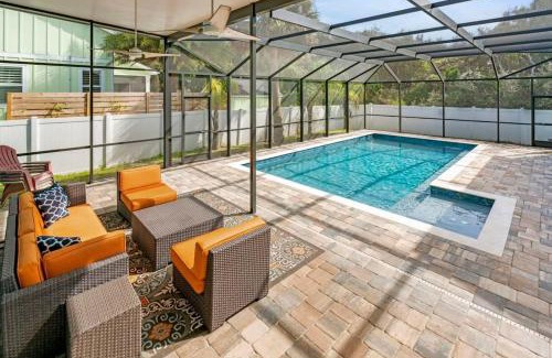 Vilano Beach Casa | Sparkling Blue Pool Home! Walk to Beach, Publix
