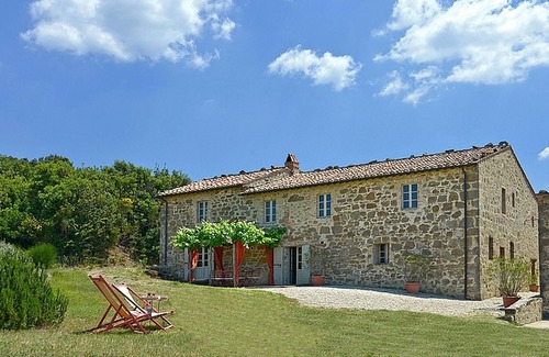 Castiglione d'Orcia Casa | ESPECTACULAR Granja de Oasis en la naturaleza con vistas panorámicas de la colina, piscina de agua salada