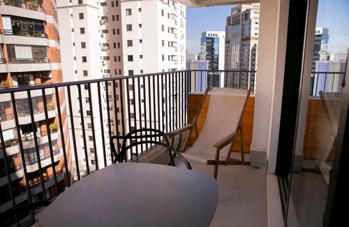 Vila Nova Conceicao Apartamento | Studio 31 m2 com Terraço Parque Ibirapuera Itaim Bibi