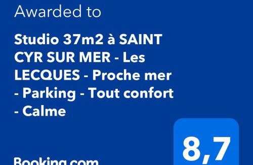 Les Lecques Apartamento | Studio 37m2 à SAINT CYR SUR MER - Les LECQUES - Proche mer - Parking - Tout confort - Calme