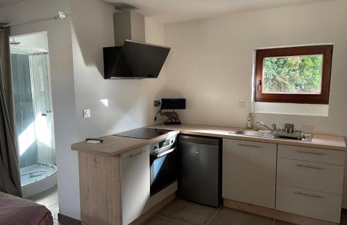 Restinclieres Apartamento | Studio indépendant - Terrasse et piscine en été