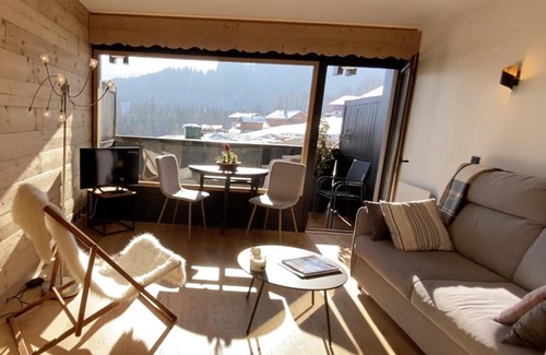 Cordon Apartamento | Studio lumineux avec vue sur le Mont Blanc