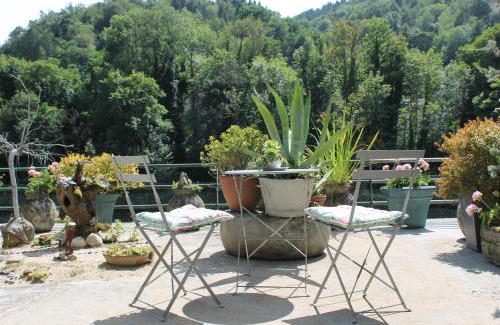 Olliergues Apartamento | Studio Malou, cuisine, salle d'eau, terrasse amenagée