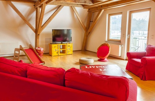 Aulendorf Apartamento | Estudio Panorama, 150 m², 1 sala de estar / dormitorio, máx. 2 adultos y 3 niños