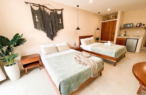 Ejidal Apartamento | Suite F tortuga, equipada, 5min de la 5ta en auto
