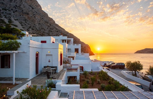 Kamares Casa | Casa de la familia del mar, vista de la puesta del sol, patio de recreo