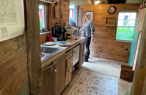 Trumansburg Casa | The Bunkhouse at CrowNestFarm! Communal Bathroom and Kitchenette.