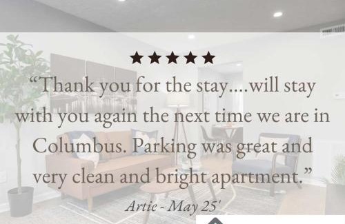 Downtown Columbus Apartamento | The Schumacher Townhouse - 2 BR