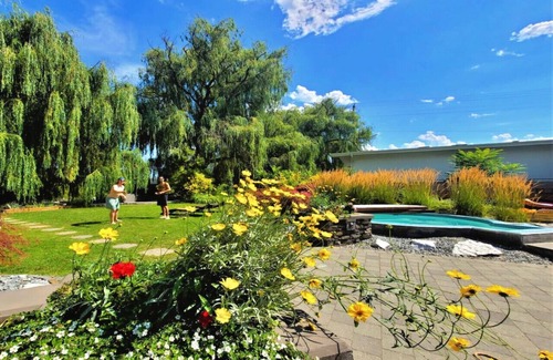 Central Okanagan Casa | Tranquil Waterfront Retreat w/ Hot Tub, Pool, Pet-Friendly Haven