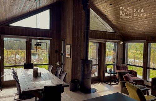 Svingvoll Casa | Unique cabin with fantastic lake view, sauna, ski & EV outlet