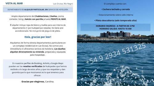 Las Grutas Apartamento | VISTA AL MAR Departamento Frente Al Mar Excelente Vista Y Comodidad Las Grutas