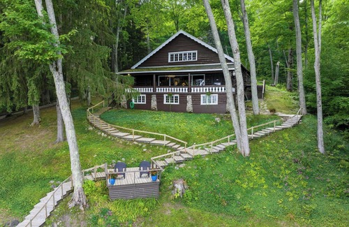 Boyne City Cabaña | Walloon Lake Residence on 246' of Private Frontage!
