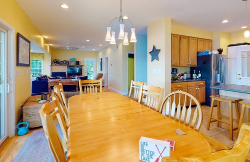 West Alton Casa | Waterfront home on Lake Winnipesaukee - private hot tub, sandy beach & boat dock