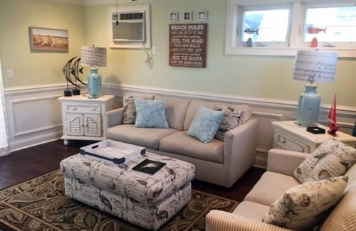 North Beach Haven Condominio | Wi/Fi. Outdoor Shower. Beautifully remodeled 1st fl condo in a building of only 4 units on the oceanblock in Brant Beach. It is just steps from the beach and very close to the bay beach area which has swimming and a play area for children.