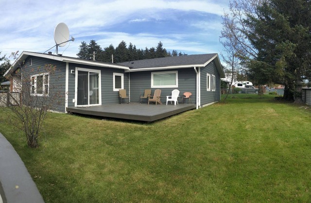 3 bed 2 bath house w/ covered parking spot and fenced backyard.