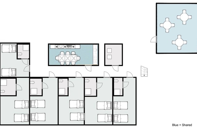 6 habitaciones de lujo, 12 camas en total, aparcamiento, cocina, Bed en Koffie