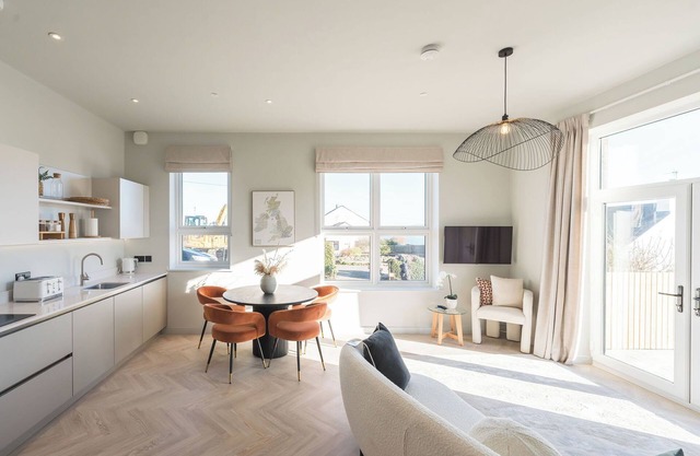 A luxury ground-floor apartment, offering stunning coastal views for up to 4 guests