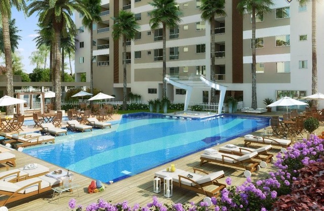 Apartamento novo frente mar com piscina em Home Club