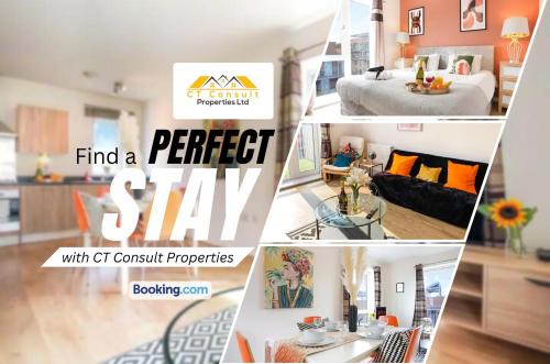 Beautiful 2 Bedroom, 2 Bathroom, Free Parking, Milton Keynes City Centre Penthouse Apartment