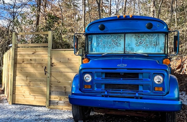 Blue Bird Bus at the Saluda River