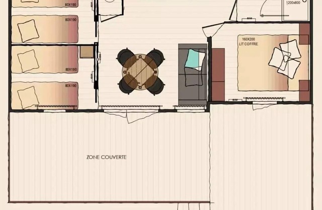 Camping maeva Respire Le Bois de La Gachère **** - Cottage Manyara 3 Rooms 4 People