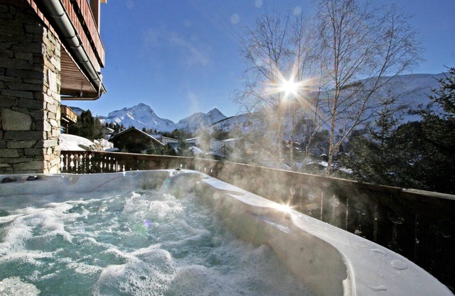 Chalet 12 personas, hermosa vista, spa al aire libre, cerca de las pistas