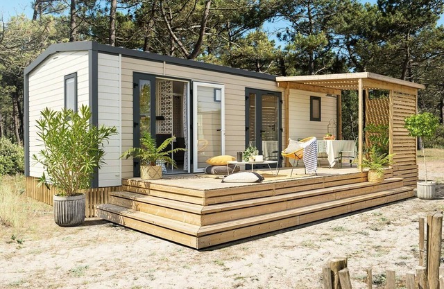 Camping les Gorges du Chambon**** - Mobile home Loggia Premium 3 rooms 4 people Air-conditioned