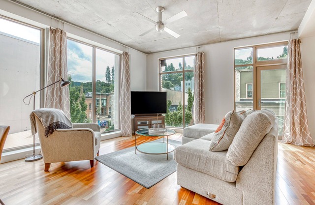 Contemporary Condo with High-Speed WiFi, Fireplace, Central AC, & City View