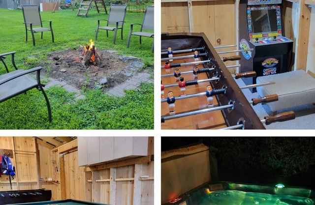 Cozy 3-bedroom cottage with hot tub & gaming room.
