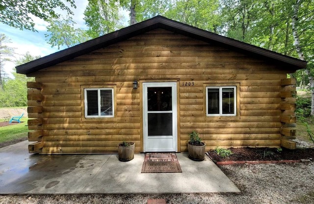 Cozy Lakeside Log Cabin with Kayaks & Arcade Access near Trails in Bitely, Michigan