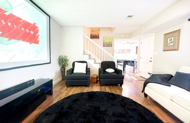 Cute Crib with Wide Screen Home Theater and Games