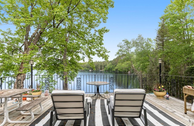 Dog-friendly lakefront home with lake views, sauna, dock, firepit - near skiing