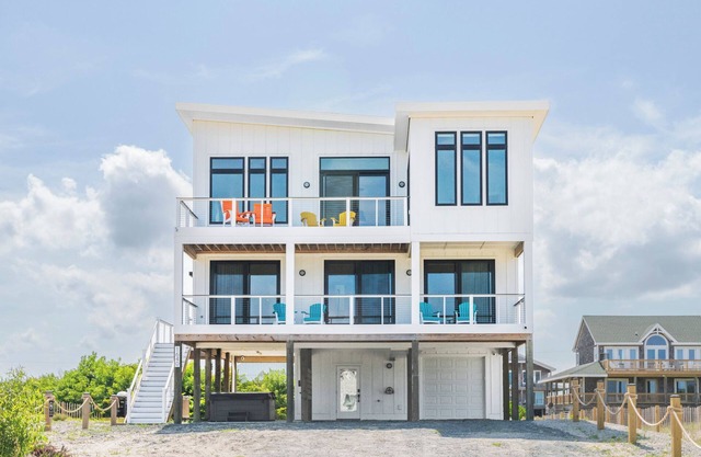 Easy Breezy OBX - New Beautiful Modern Home on the 4x4 w/ Ocean Views & Hot Tub.