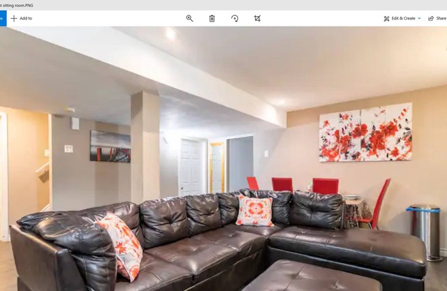 Elegant and Vibrant Bedroom in a Basement Unit