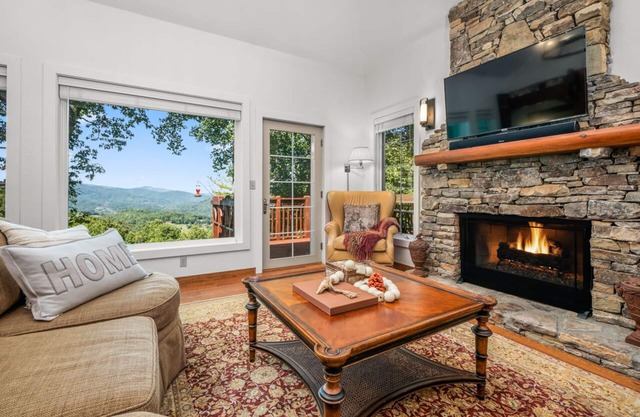Exquisite views from this Mountain Air home near Asheville, Mt. Mitchell & more.