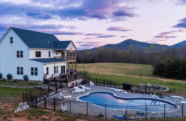 NEW! Secluded Farmhouse + Solar Heated Pool + Firepit
