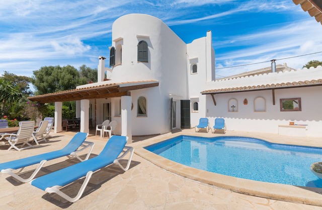 Ferienhaus mit Privatem Pool auf Mallorca, Blick auf den Hafen von Porto Petro