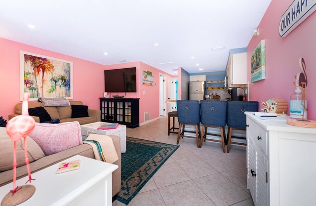 Flamingo's Nest at the Beach Shack. Just one block from the beach!