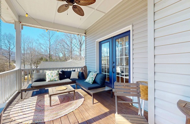 Gorgeous chalet perched on a hill with pool and tennis court access