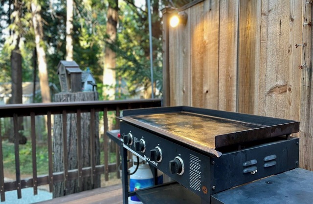 Groovy Cabin in the woods is a perfect place for family and friends to gather.